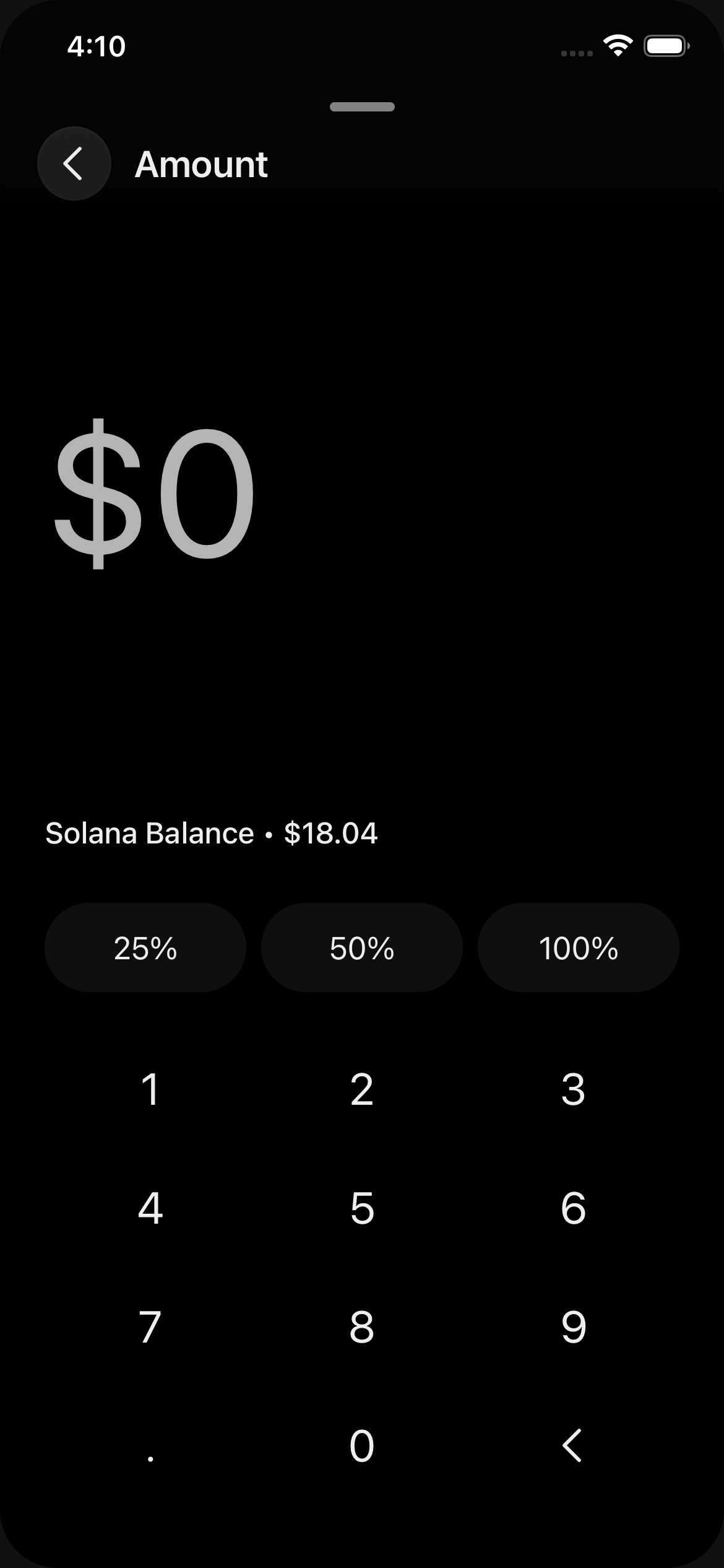 Native amount empty